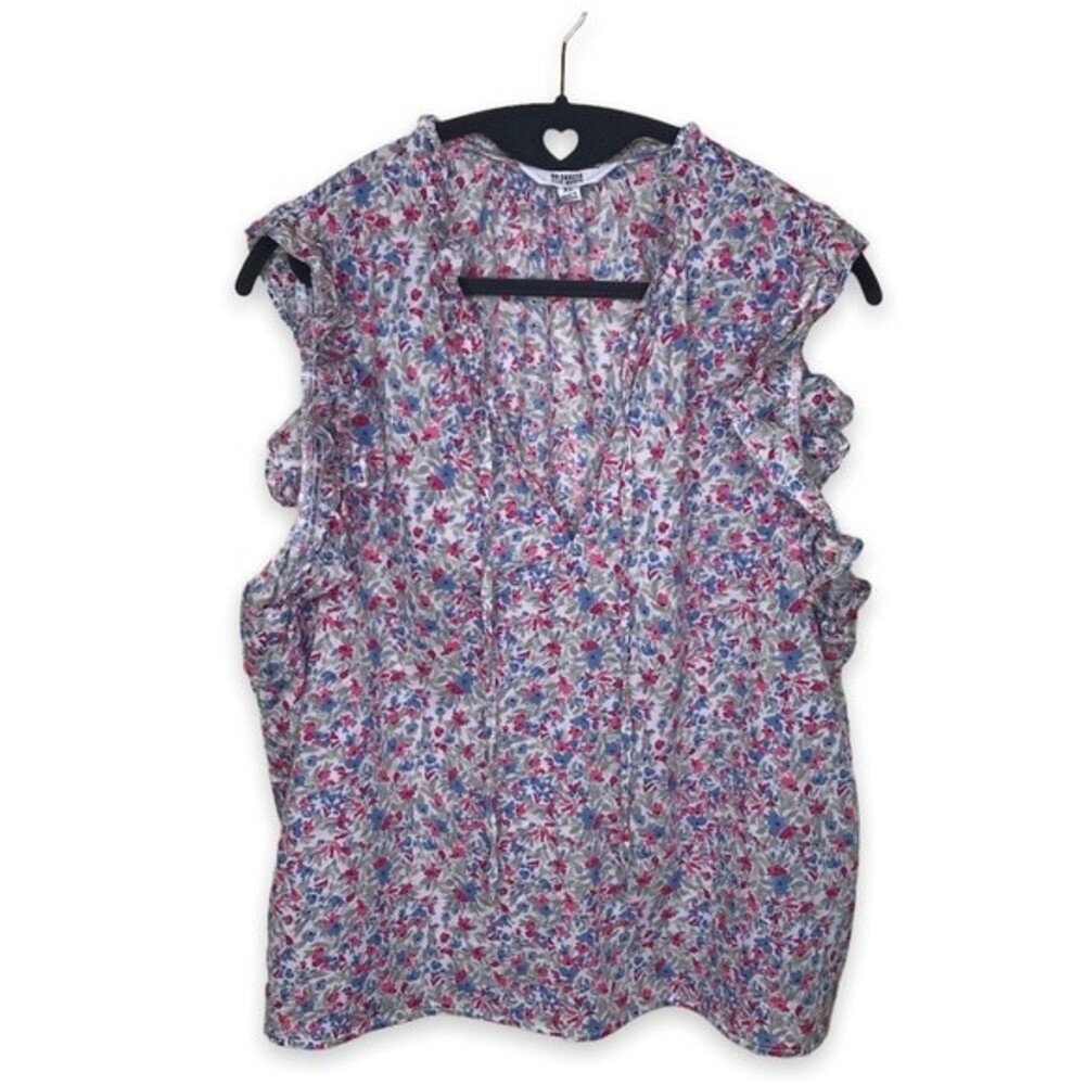 BB Dakota X Steve Madden Ditsy Floral Ruffle Cap Sleeve Cotton Top Women's XL
